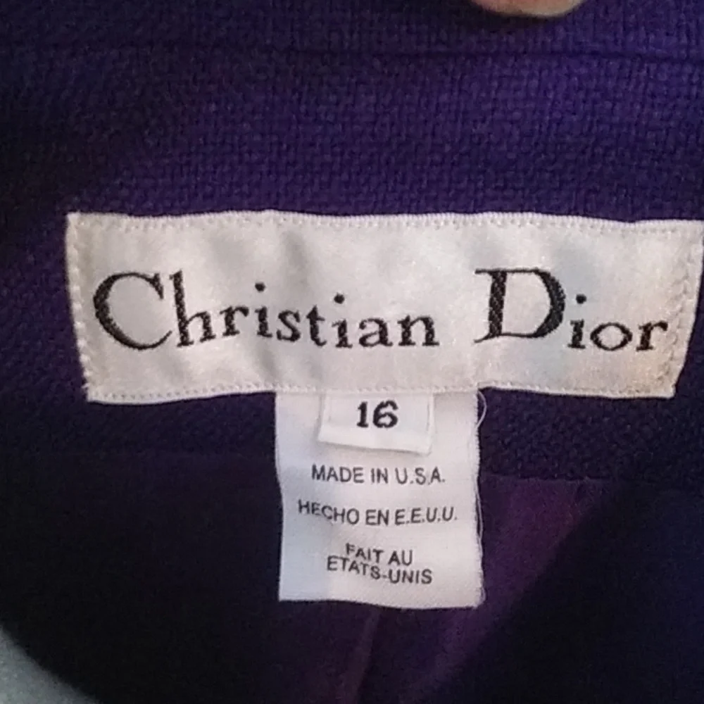 VTG Dior Suit Two Piece Padded Shoulders Pencil Skirt